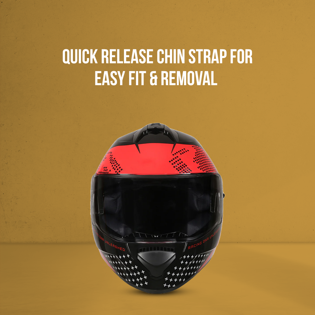 TVS Racing Phantom Series Full Face Dual Visor Helmet for Men | Premium Bike Helmets with ABS Shell, UV Paint | Quick Release System | Aerodynamic Design | DOT & ISI Certified (Black V1)